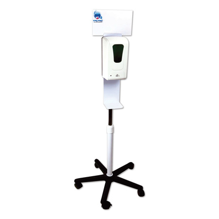 HEALTHY BUBBLES Automatic Hand Sanitizer Station on Wheels, Adjustable Height 50300